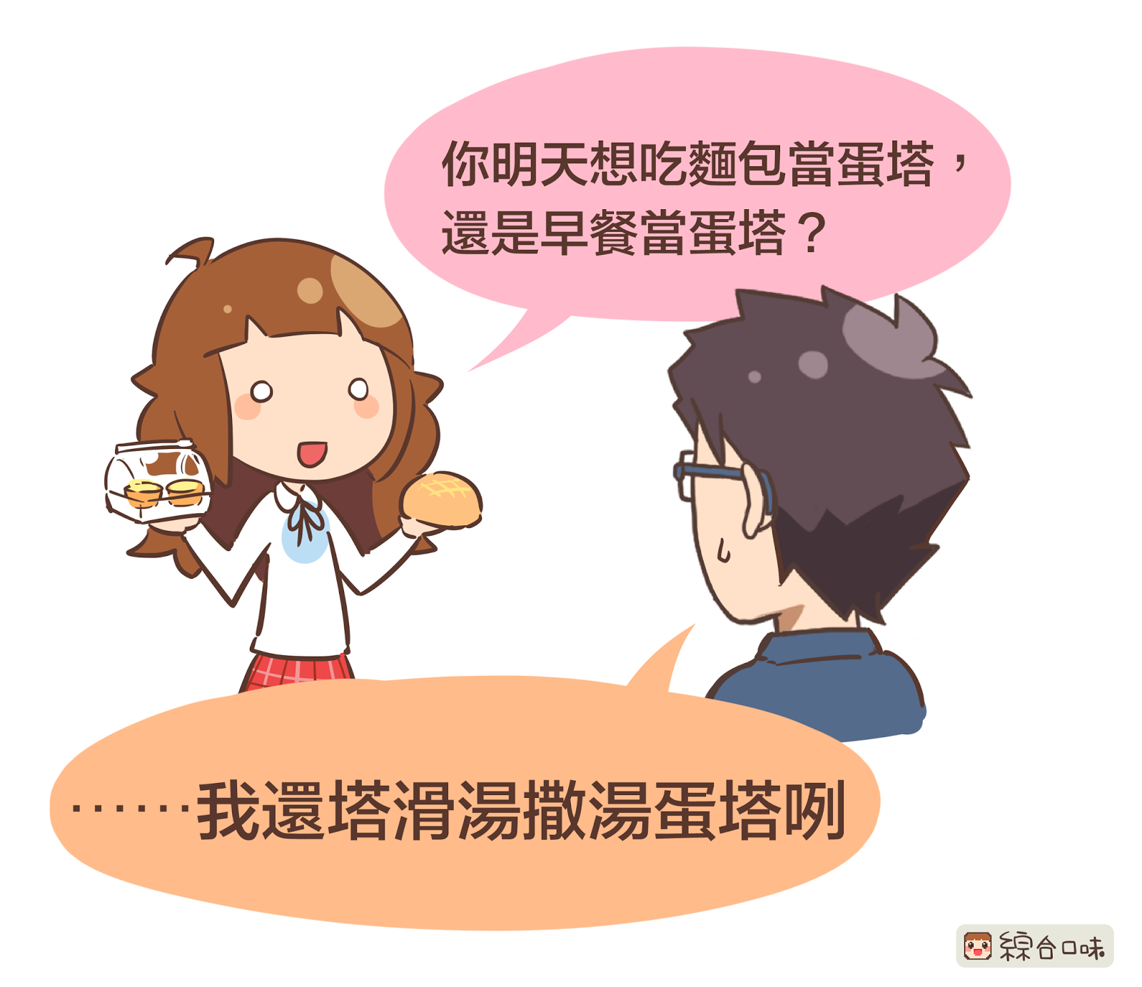 明天蛋塔要吃什麼早餐啊～？