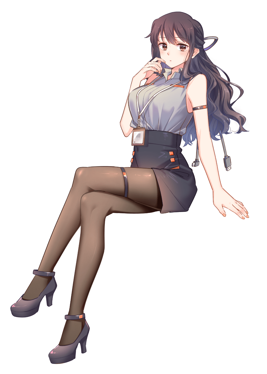 crossing leg of Keychron Keyboard Girl Kaori By MixFlavor